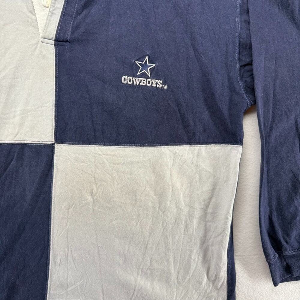 Vintage Dallas Cowboys Rugby Shirt Men's medium Gray Blue Colorblock Embroidered - Picture 4 of 15